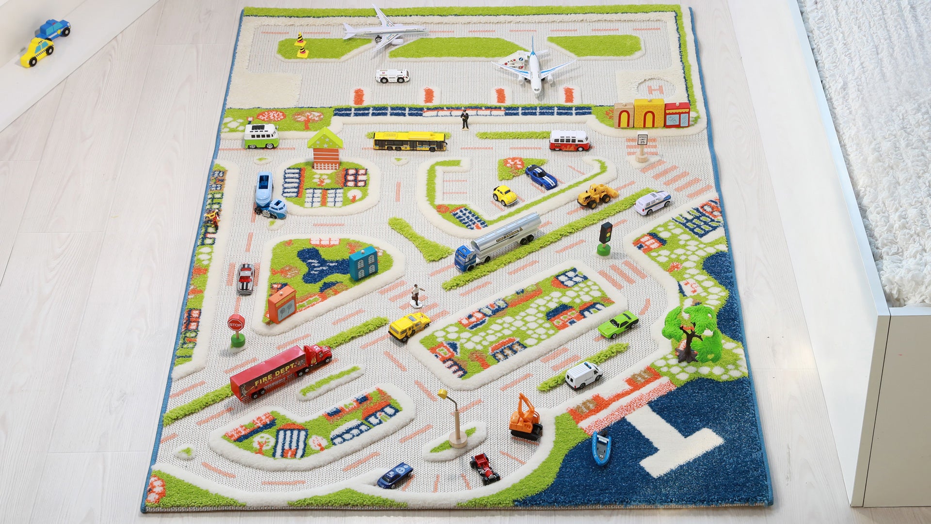 3-D, Textured Car Carpet and Play Rug for Kids - 39 x 59 in